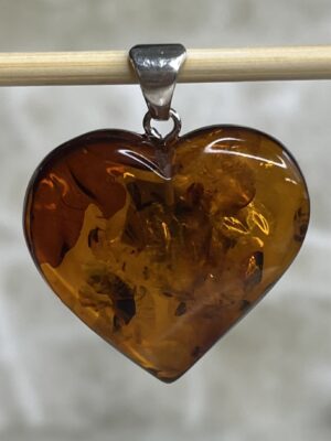 Natural Baltic Amber Heart Pendant