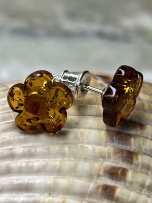 Natural Baltic Amber Stud Earrings