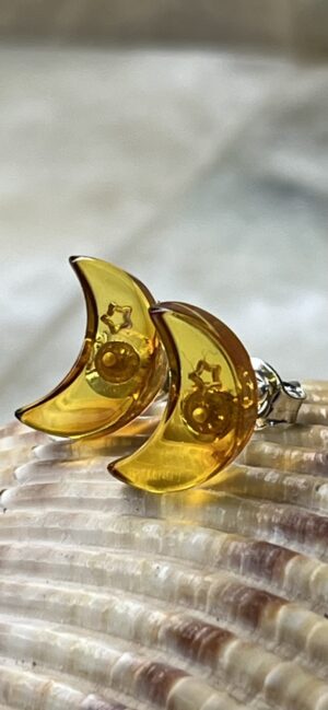 Natural Baltic Amber Stud Earrings